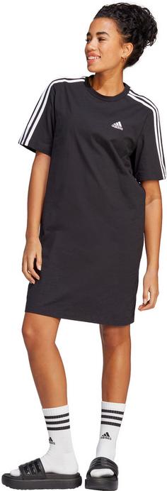 Rückansicht von adidas 3S Boyfriend Jerseykleid Damen black