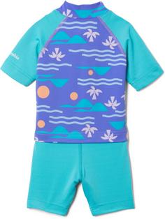 Rückansicht von Columbia SANDY SHORES SUNGUARD Schwimmanzug Kinder paisley purple seaside-geyser
