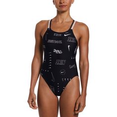 Rückansicht von Nike MODERN SPIDERBACK ON Schwimmanzug Damen black