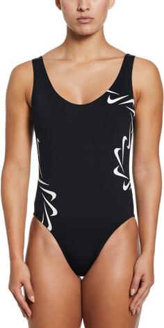 Rückansicht von Nike Multi Logo Badeanzug Damen black