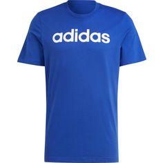 adidas ESSENTIALS LINEAR EMBROIDERED LOGO T-Shirt Herren semi lucid blue