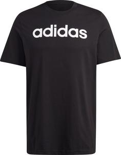 adidas ESSENTIALS LINEAR EMBROIDERED LOGO T-Shirt Herren black