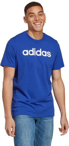 Rückansicht von adidas ESSENTIALS LINEAR EMBROIDERED LOGO T-Shirt Herren semi lucid blue