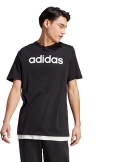 Rückansicht von adidas ESSENTIALS LINEAR EMBROIDERED LOGO T-Shirt Herren black