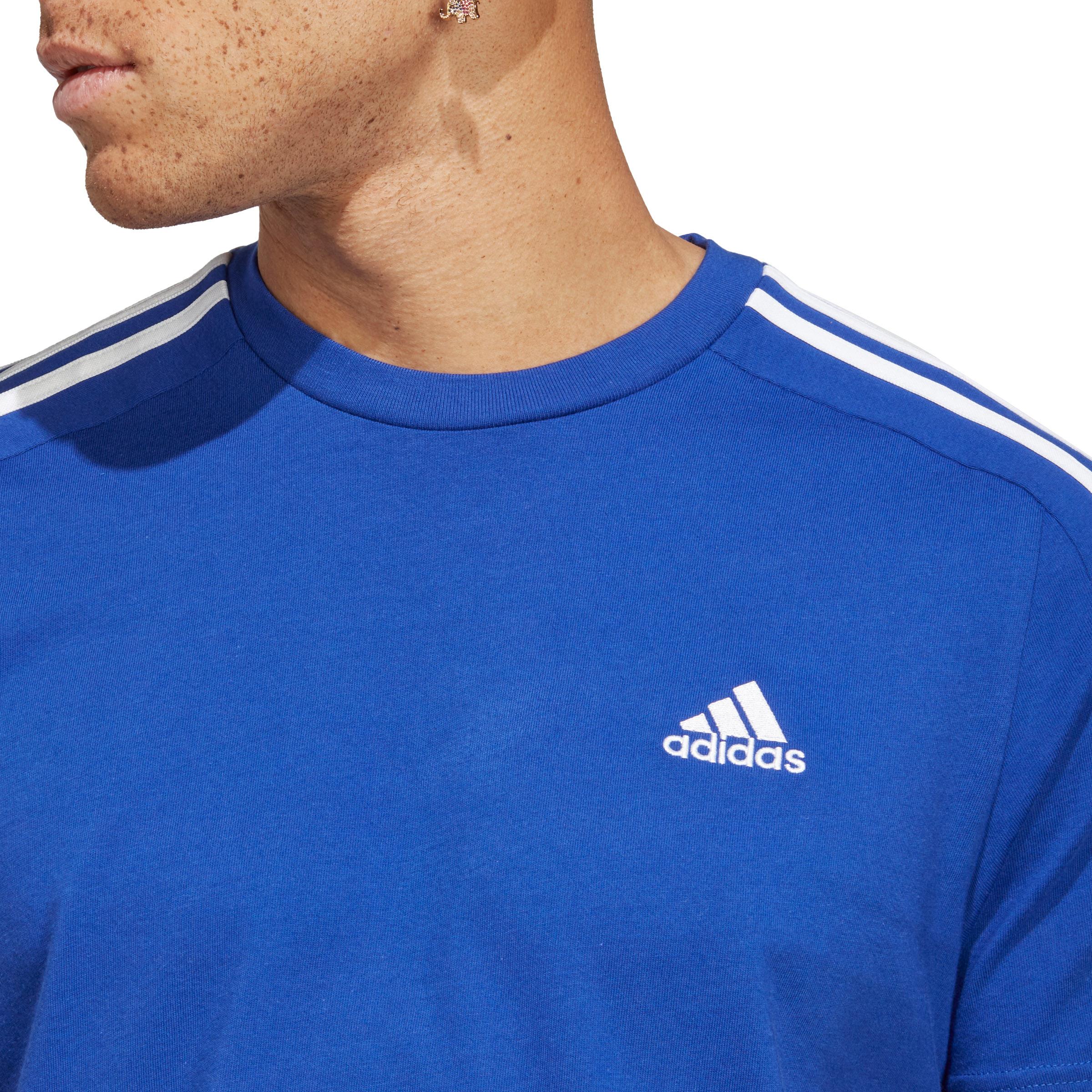 Adidas ESSENTIALS SINGLE JERSEY 3-STREIFEN T-Shirt Herren semi lucid blue- white im Online Shop von SportScheck kaufen | Sport-T-Shirts