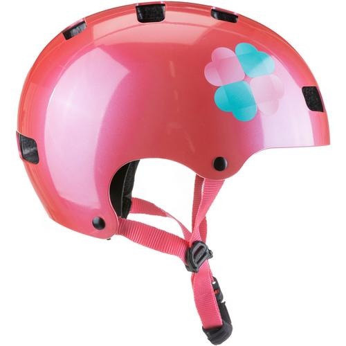 Rückansicht von Uvex kid 3 Fahrradhelm Kinder pink flower