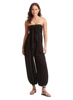 Rückansicht von Seafolly Zanzibar Jumpsuit Damen black