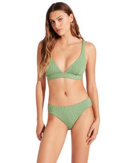 Rückansicht von Seafolly Second Wave Bikini Oberteil Damen palm green