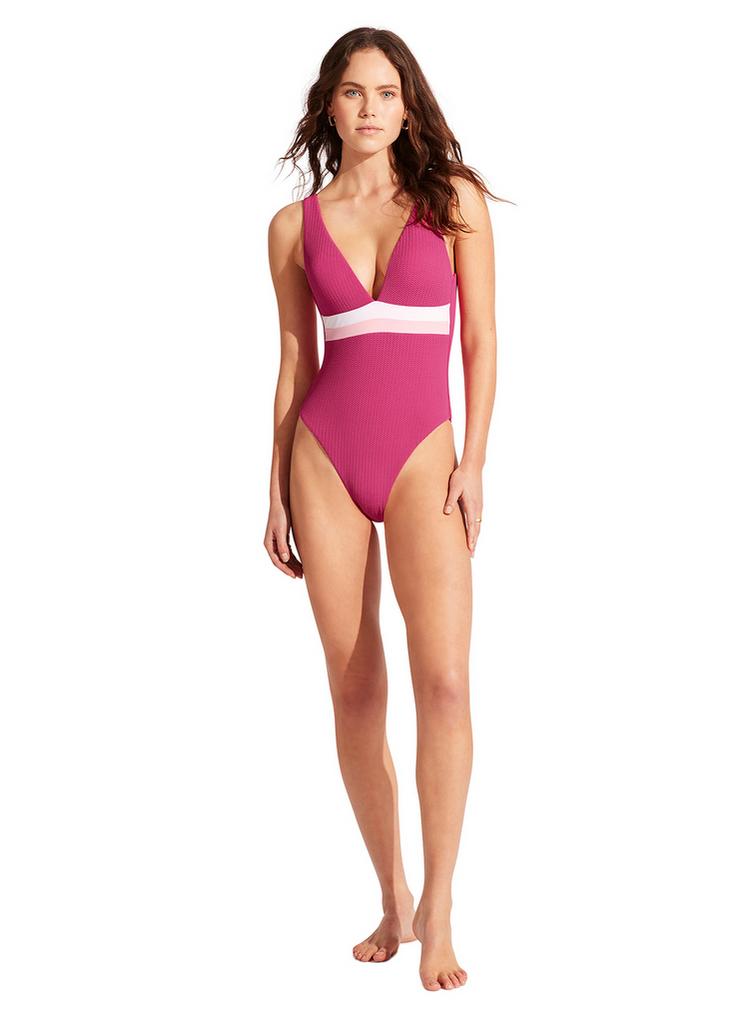 Seafolly Seafolly Slice of Splice Badeanzug Damen - parfait pink - 1 | SportScheck