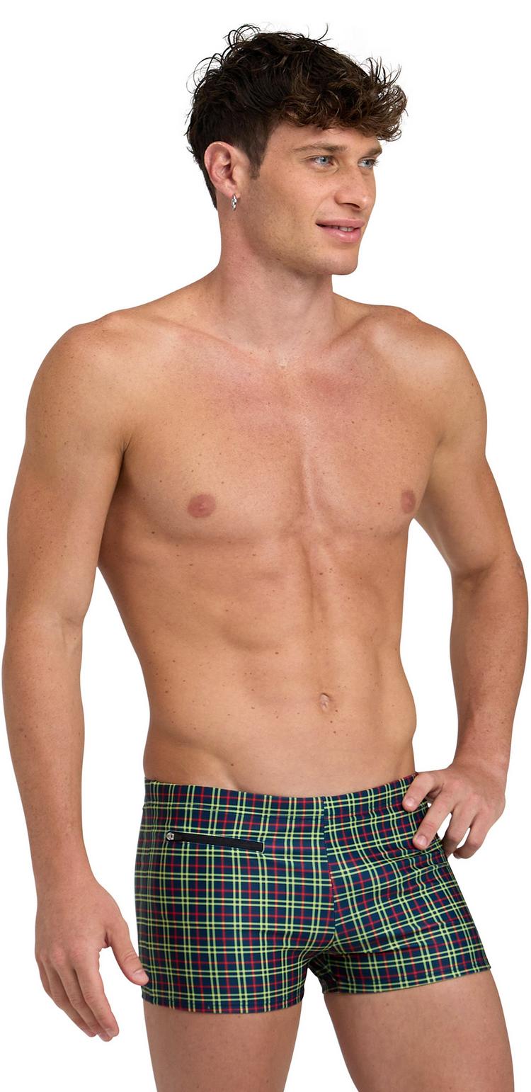 Arena Arena Checks Zip Badehose Herren - navy checks - 0 | SportScheck