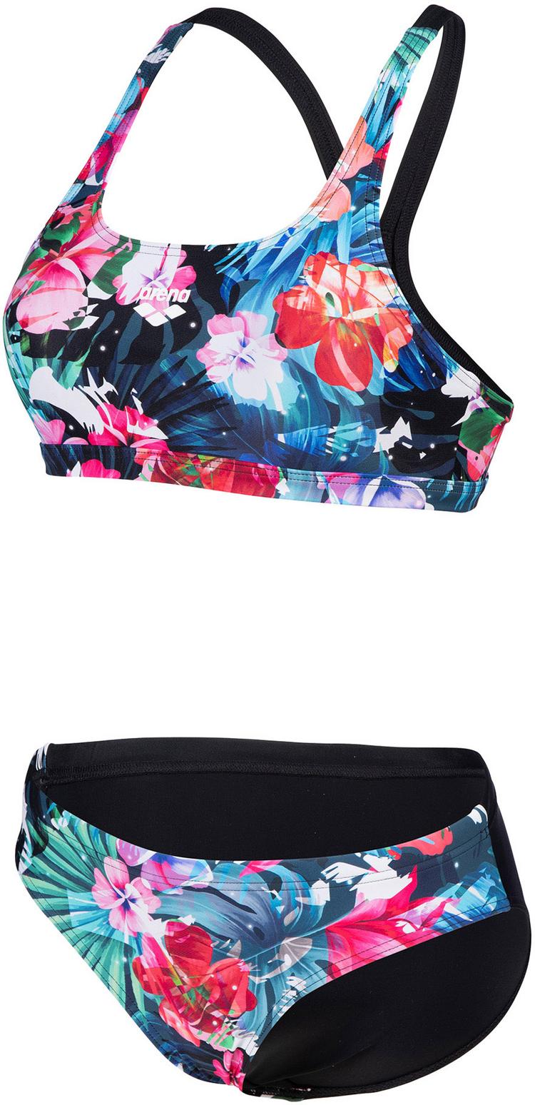 Arena Arena Flower Bikini Set Damen - black-black multi - 0 | SportScheck