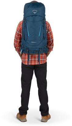 Rückansicht von Osprey Kestrel 48 Trekkingrucksack Herren atlas blue