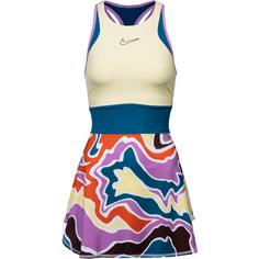 Nike Slam Tenniskleid Damen lemon chiffon-green abyss-white