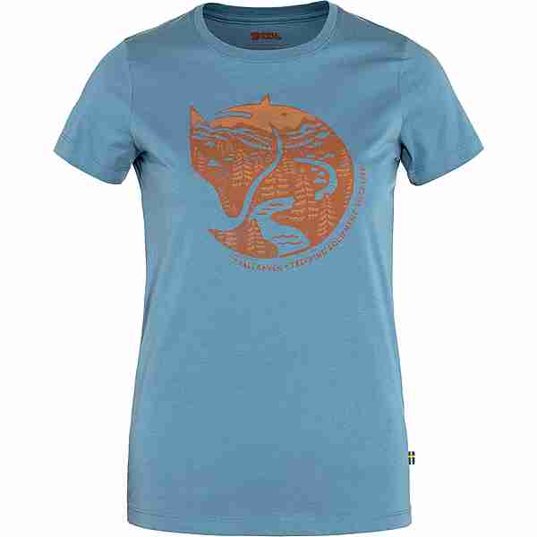 FJÄLLRÄVEN Arctic Fox Print T-Shirt Damen dawn blue-terracotta brown