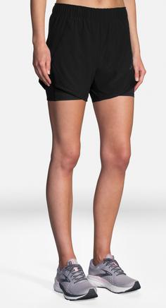 Rückansicht von Brooks Chaser Funktionsshorts Damen black