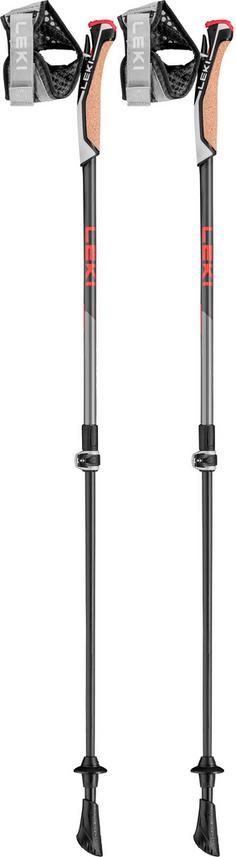 LEKI Instructor Lite Nordic Walking-Stock dark anthracite-silvergray-bright red