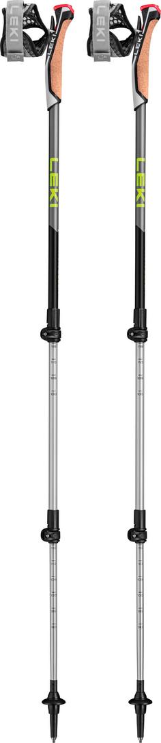 LEKI Traveller Alu Nordic Walking-Stock black-silvergray-neonyellow