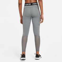 Rückansicht von Nike PRO 365 Tights Damen smoke grey-htr-black-white