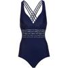 Lascana Badeanzug Damen - navy-leo