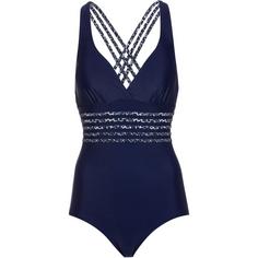 Lascana Badeanzug Damen navy-leo