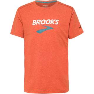 Brooks Distance Funktionsshirt Herren htr red clay-brooks logo