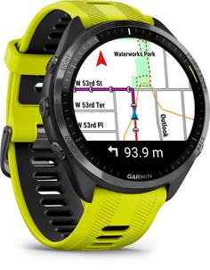 Rückansicht von Garmin Forerunner 965 Sportuhr yellow