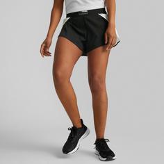 Rückansicht von PUMA Fit Fashion Flow Funktionsshorts Damen black