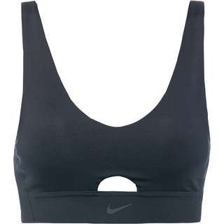 Nike INDY PLUNGE CUTOUT Sport-BH Damen black-dk smoke grey