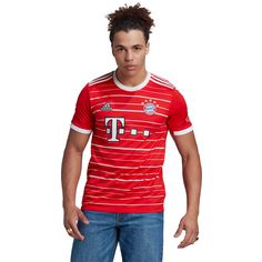 Rückansicht von adidas FC Bayern München 22-23 Heim Fußballtrikot Herren red
