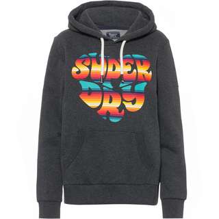 Superdry Vintage Scripted Infill Hoodie Damen nearly black heather
