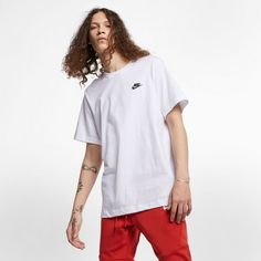 Rückansicht von Nike NSW Club T-Shirt Herren white-black