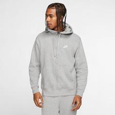 Rückansicht von Nike NSW Club Sweatjacke Herren dk grey heather-matte silver-white