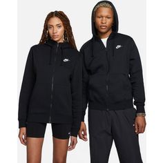 Rückansicht von Nike NSW Club Sweatjacke Herren black-black-white