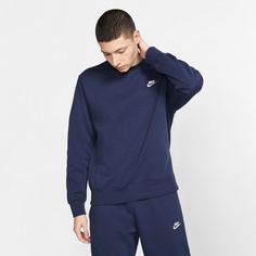 Rückansicht von Nike NSW Club Fleece Sweatshirt Herren midnight navy-white