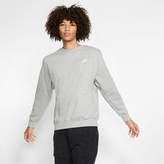 Rückansicht von Nike NSW Club Fleece Sweatshirt Herren dark grey heather-white
