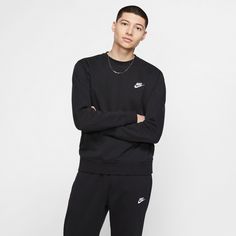 Rückansicht von Nike NSW Club Fleece Sweatshirt Herren black-white