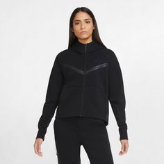 Rückansicht von Nike Tech Fleece Sweatjacke Damen black-black