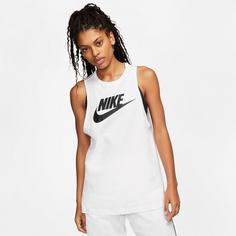 Rückansicht von Nike Essential Tanktop Damen white-black