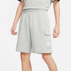Rückansicht von Nike NSW Club Shorts Herren dark grey heather-matte silver-white