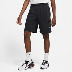 Rückansicht von Nike NSW Club Shorts Herren black-black-white