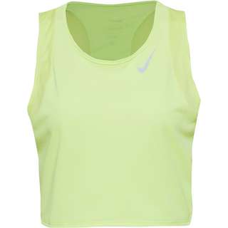Nike RACE Croptop Damen lt lemon twist-reflective silv