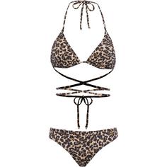 BRUNO BANANI Bikini Set Damen brown print