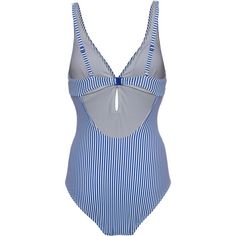 Rückansicht von S.OLIVER Badeanzug Damen light blue-white