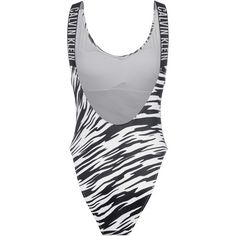 Rückansicht von Calvin Klein INTENSE POWER-S Badeanzug Damen ip zebra aop