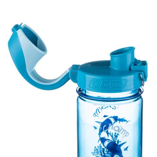 Rückansicht von Nalgene OTF KIDS SUSTAIN 0,35 L Trinkflasche Kinder blau chomp