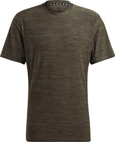 adidas TRAIN ESSENTIALS Funktionsshirt Herren olive strata-black-black