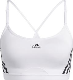 adidas AEROREACT TRAINING 3-STREIFEN Sport-BH Damen white-black