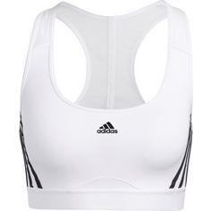 adidas POWERREACT TRAINING 3-STREIFEN Sport-BH Damen white-black