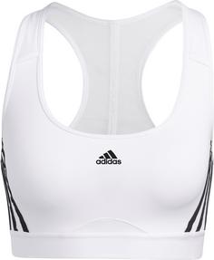 adidas POWERREACT TRAINING 3-STREIFEN Sport-BH Damen white-black