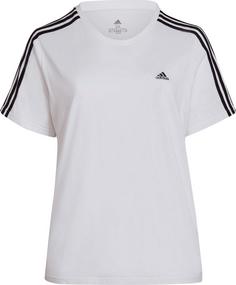 adidas ESSENTIALS SLIM 3-STREIFEN T-Shirt Damen white-black